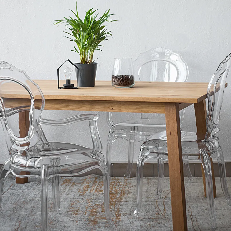 Krzesło transparentne Queen Arm z tworzywa