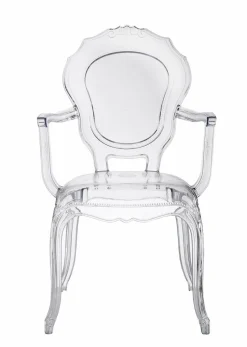 Krzesło transparentne Queen Arm z tworzywa