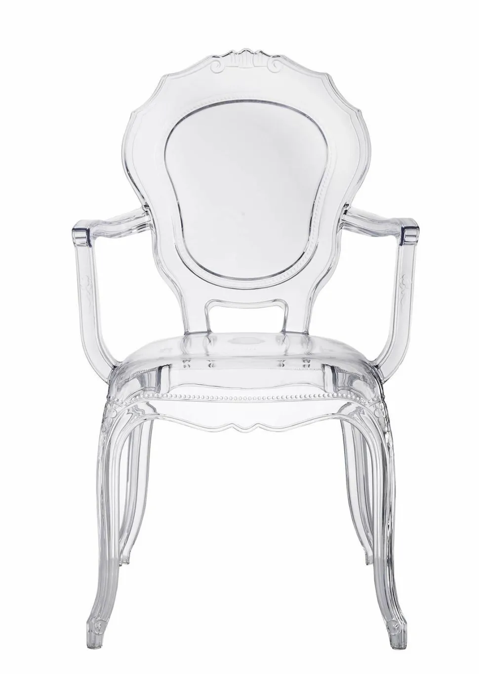 Krzesło transparentne Queen Arm z tworzywa