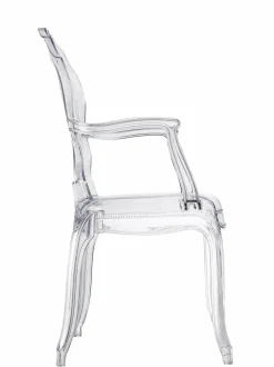 Krzesło transparentne Queen Arm z tworzywa