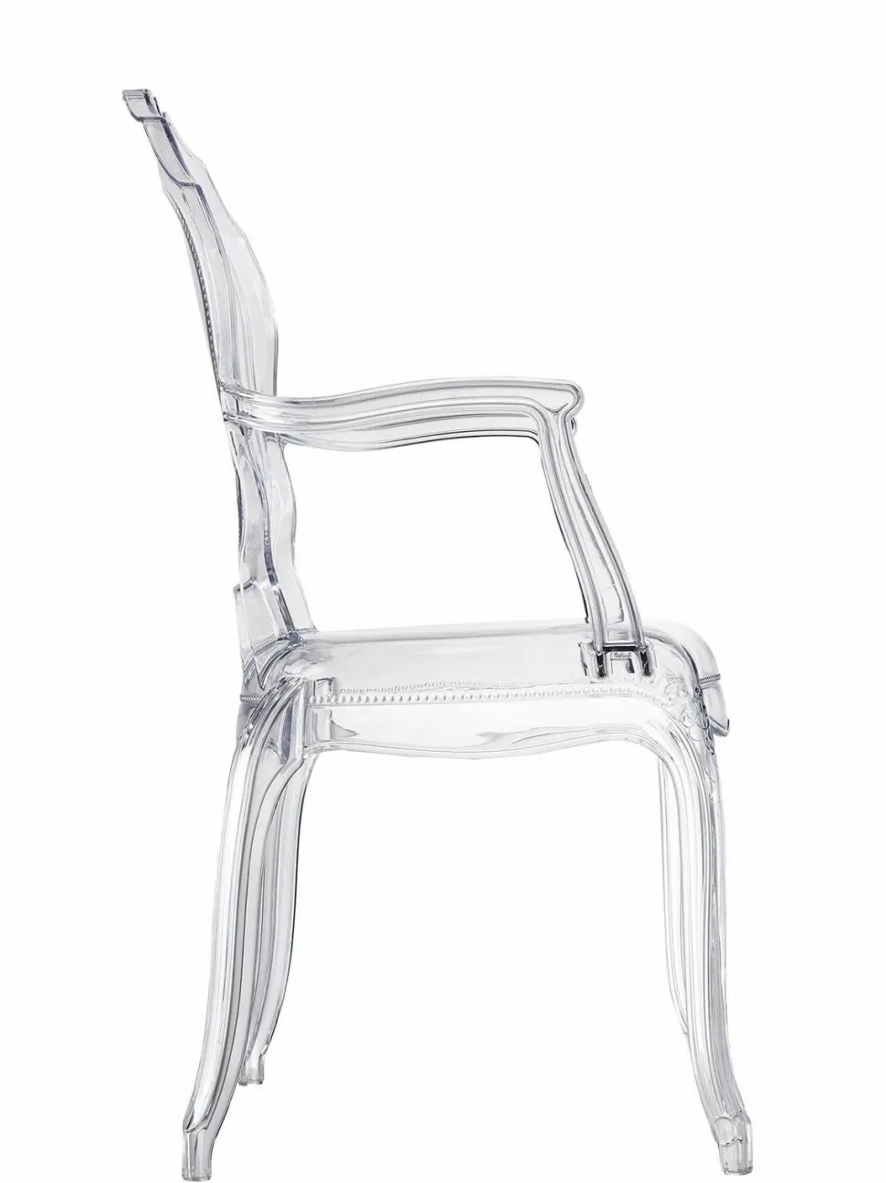 Krzesło transparentne Queen Arm z tworzywa