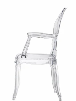 Krzesło transparentne Queen Arm z tworzywa