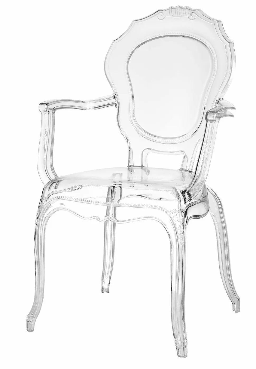 Krzesło transparentne Queen Arm z tworzywa