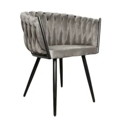 Krzesło Tresse szare ciemne plecione