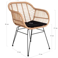 Krzesło Trieste z podłokietnikami  polirattan naturalny