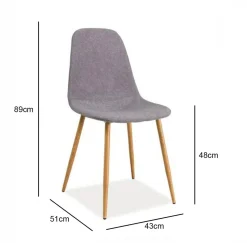 Krzesło Trip szare/ nogi dąb Tap.49