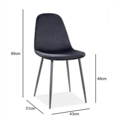 Krzesło Trip Velvet - granatowy