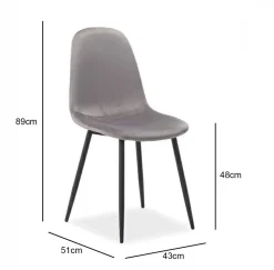 Krzesło Trip Velvet - szary