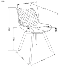 Krzesło Veroniq szare przeszycia