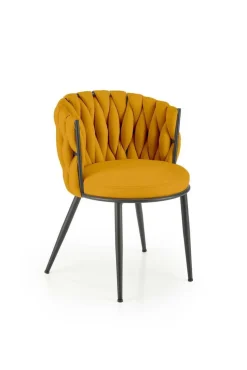 Krzesło Wendy musztardowe/czarne