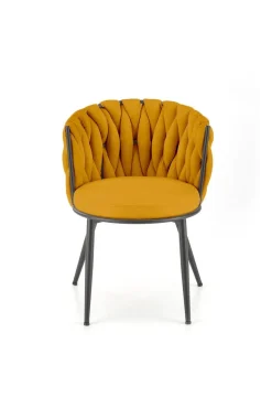 Krzesło Wendy musztardowe/czarne