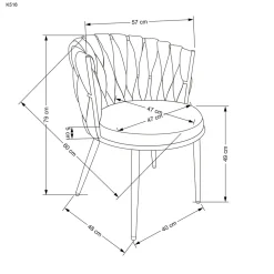 Krzesło Wendy szare/czarne