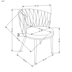 Krzesło Wendy zielone/złote