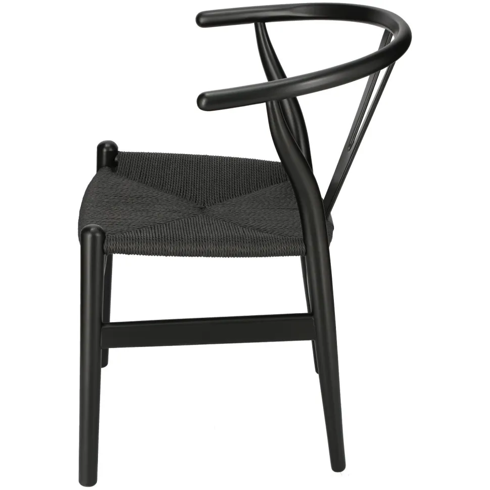Krzesło Wicker color czarne/czarne inspirowane Wishbone