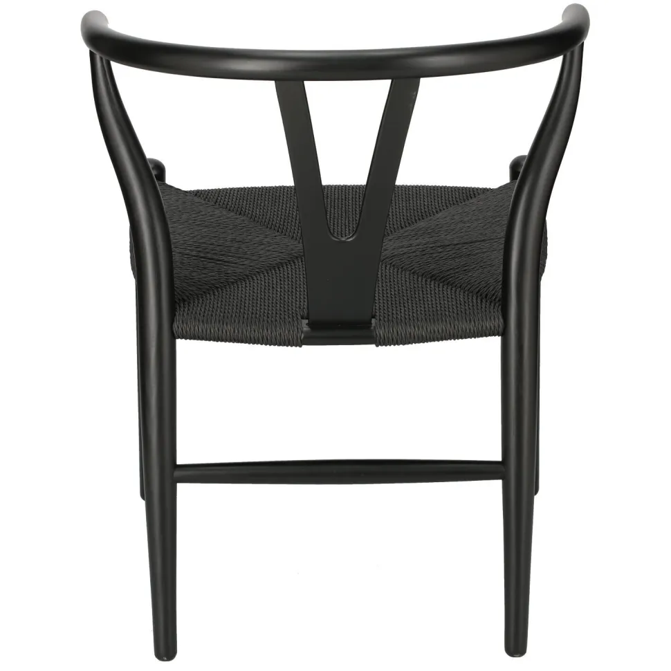 Krzesło Wicker color czarne/czarne inspirowane Wishbone