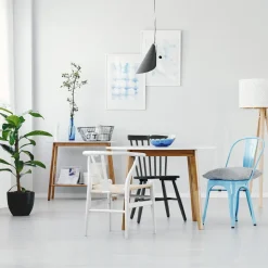 Krzesło Wicker color czarne/czarne inspirowane Wishbone