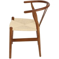 Krzesło Wicker Color naturalny/ciemny brązowy inspirowane Wishbone