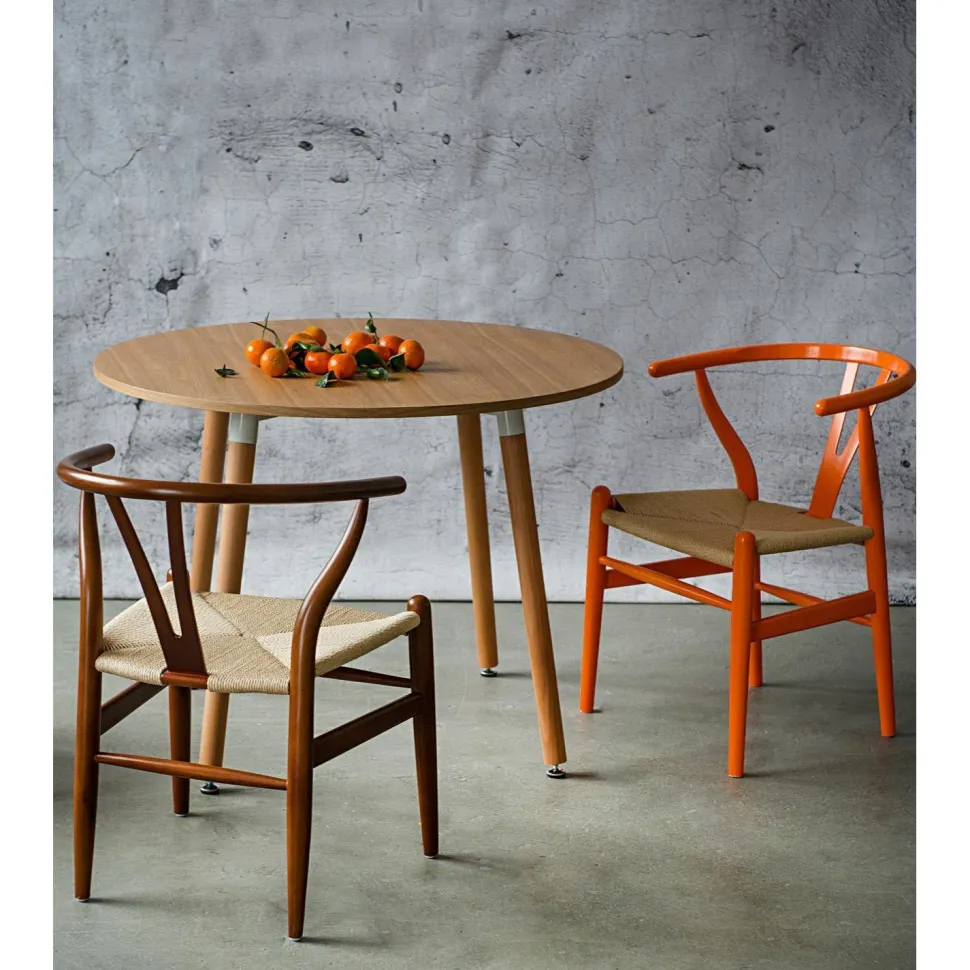 Krzesło Wicker Color naturalny/ciemny brązowy inspirowane Wishbone