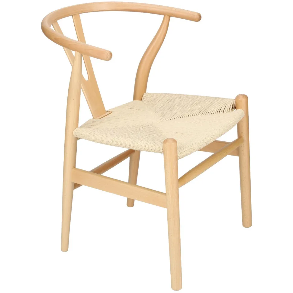 Krzesło Wicker Color naturalny/jasny brązowy inspirowane Wishbone