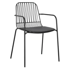 Krzesło Willy Arm Black z poduszką PU