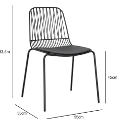Krzesło Willy Black z poduszką PU