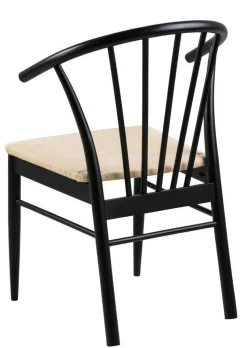 Krzesło z podłokietnikami Cassandra czarne/ naturalne