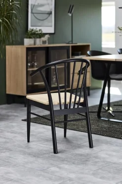 Krzesło z podłokietnikami Cassandra czarne/ naturalne