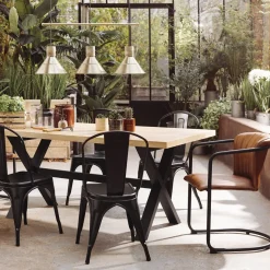 Krzesło z podłokietnikami Kavi brązowe