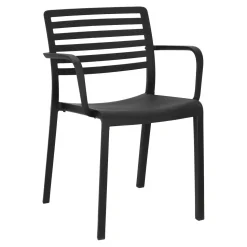 Krzesło z podłokietnikami Lama czarne sztaplowane