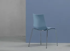 Krzesło Zebra beżowe chromowane z tworzywa