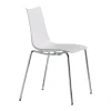 Krzesło Zebra białe chromowane z tworzywa