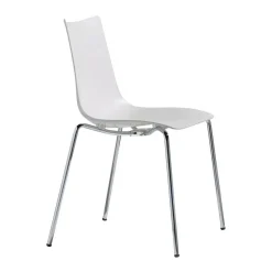 Krzesło Zebra białe chromowane z tworzywa