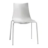 Krzesło Zebra białe z białymi nogami z tworzywa