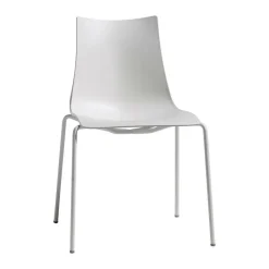 Krzesło Zebra białe z białymi nogami z tworzywa