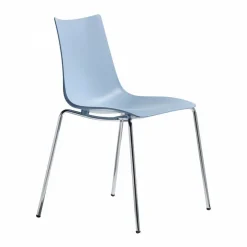 Krzesło Zebra niebieskie chromowane z tworzywa
