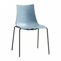 Krzesło Zebra niebieskie z czarnymi noga z tworzywa