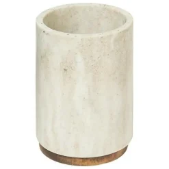 Kubek na szczoteczki Come efekt marmuru   beżowy