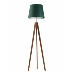 Lampa ARUBA abażur zieleń butelkowa stelaż mahoniowy