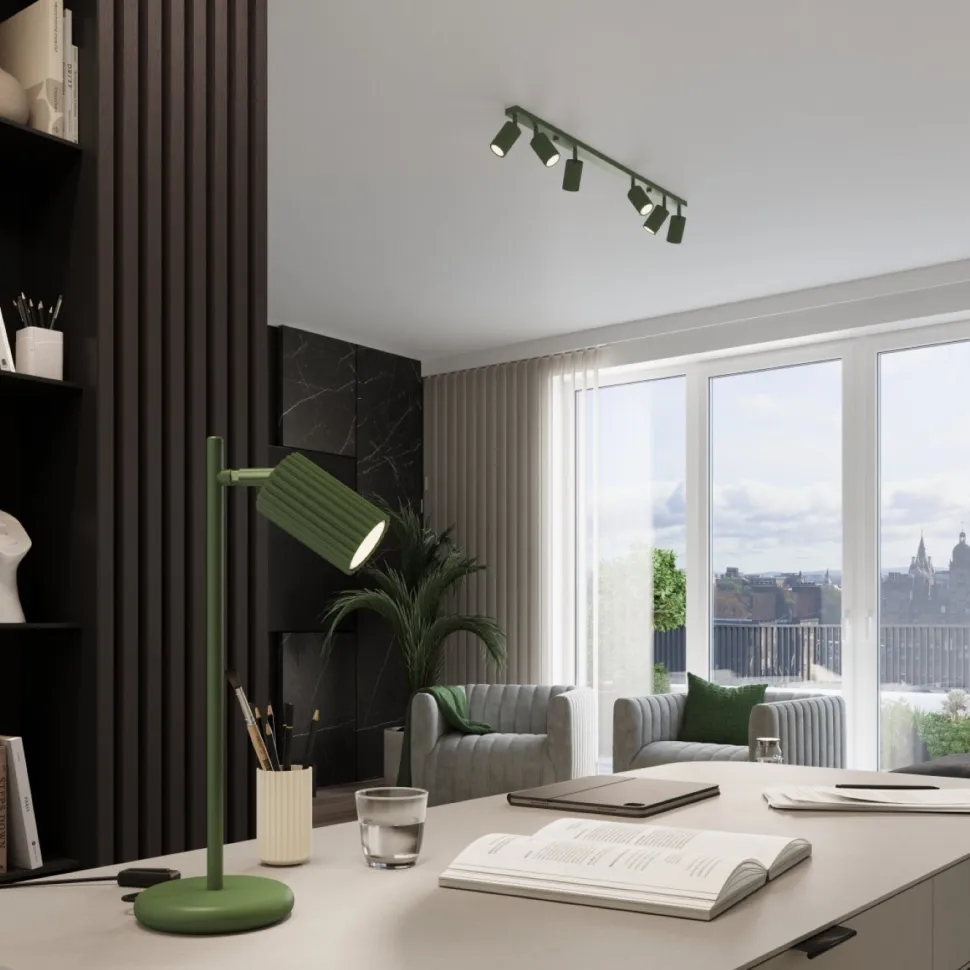 Lampa biurkowa KARBON zielona oliwka