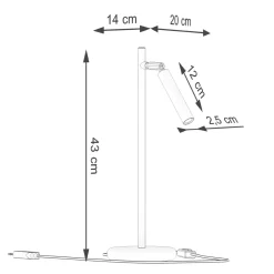 Lampa biurkowa PASTELO złota