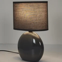 Lampa ceramiczna owalna grafitowa