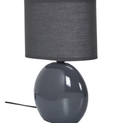 Lampa ceramiczna owalna grafitowa