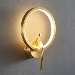 Lampa ścienna AMICI RING LED złota 27 cm