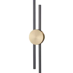 Lampa ścienna CENTRO LED czarny +  mosiądz 64 cm