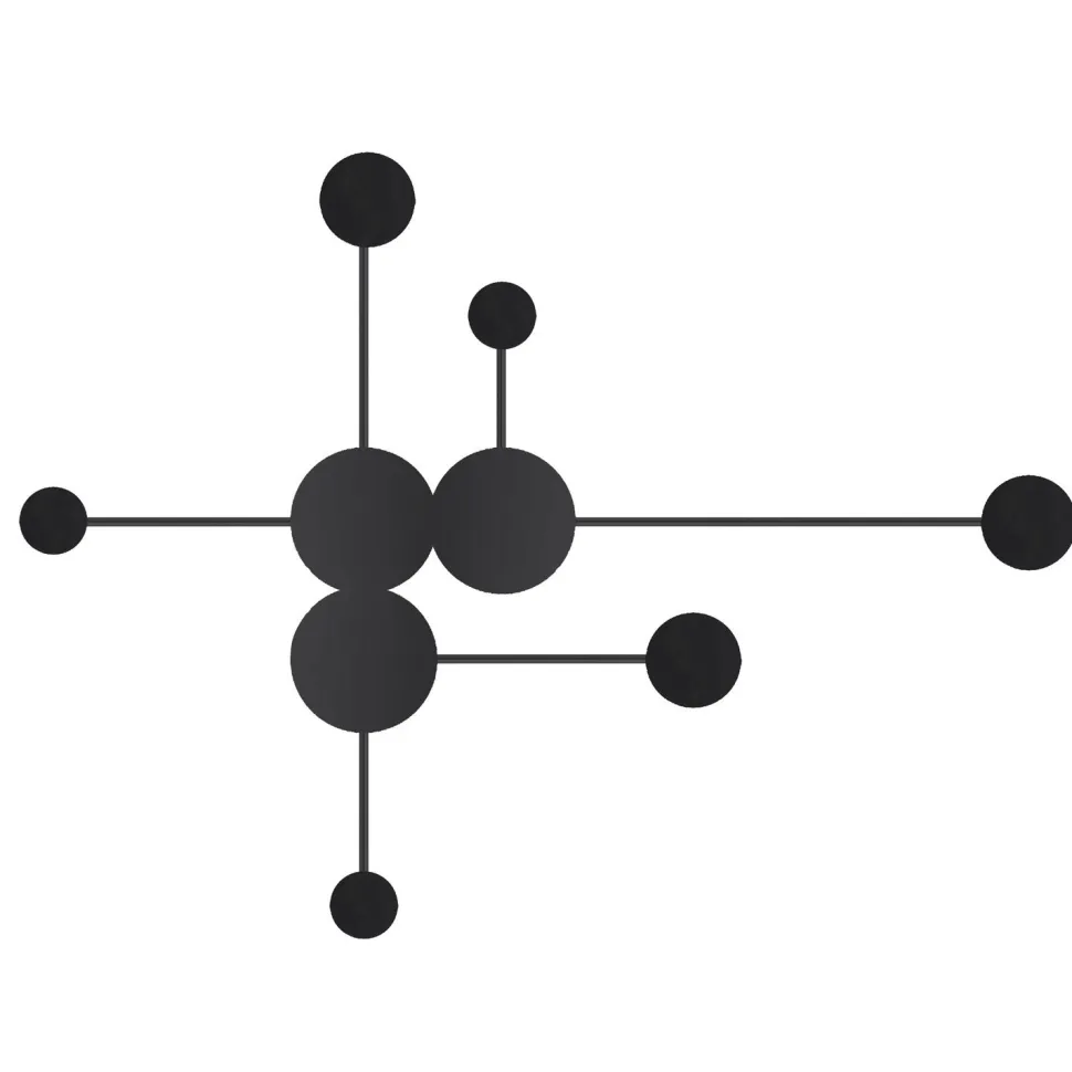 Lampa ścienna CLEX - 6 LED czarna 89 cm