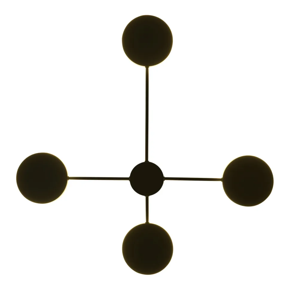 Lampa ścienna CLEX - 4 LED czarna 112 cm