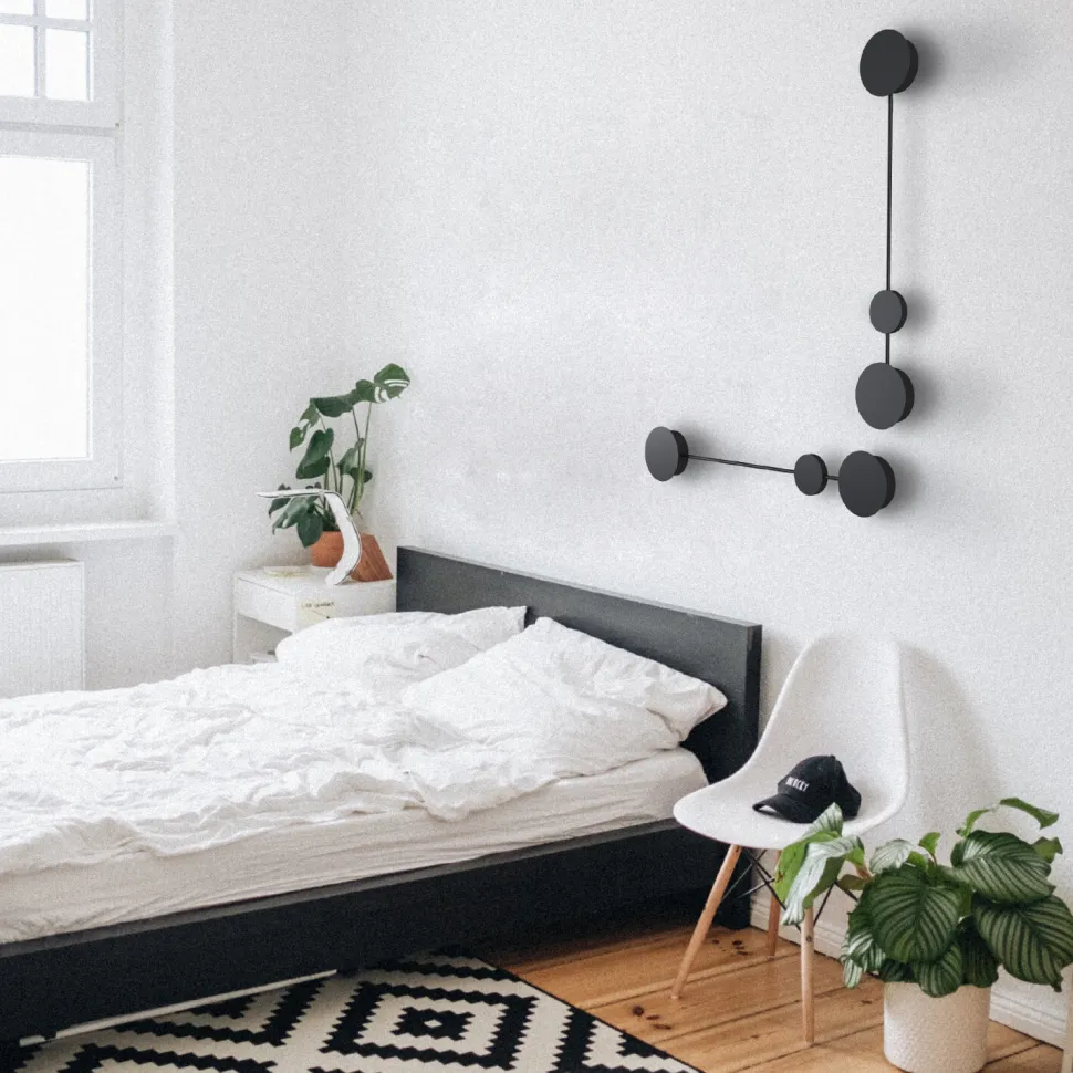 Lampa ścienna CLEX - 2 LED czarna 86 cm