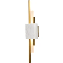 Lampa ścienna ELLIE LED marmurowa biało  złota 50 cm