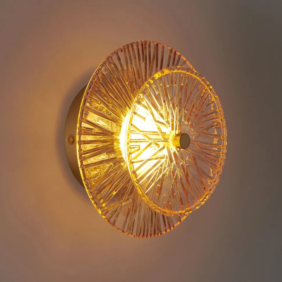 Lampa ścienna LUXIO LED bursztynowa 20 cm