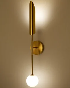 Lampa ścienna MIKA-1 biało złota 70 cm